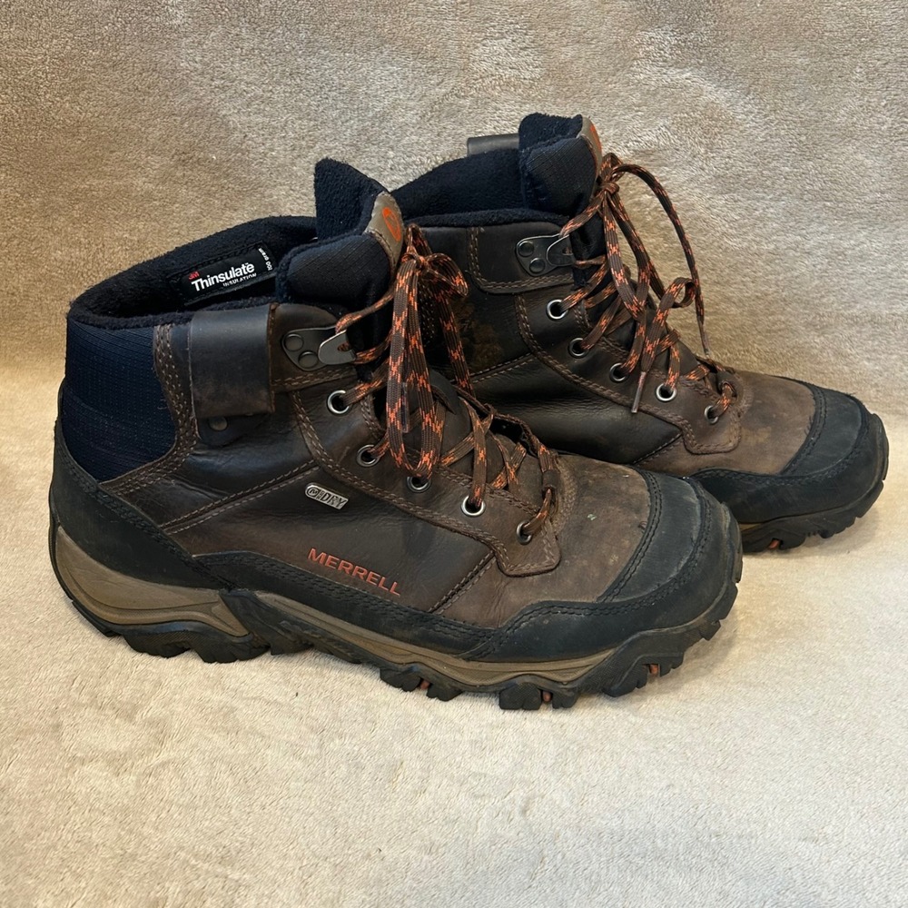 Merrell Mens 10 Polarand Rove Waterproof Hiking Winter Boots Waterproof